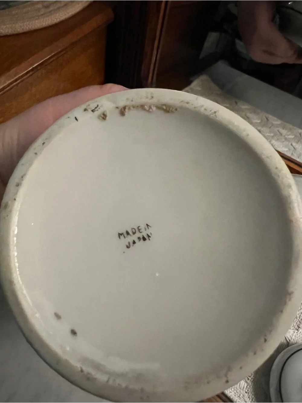 MEPOCO WARE Vintage Hand Painted Japanese Porcelain Tea Pot Iridescent White GUC